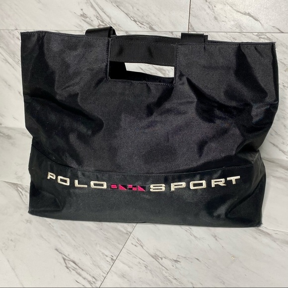 Vintage Ralph Lauren Polo Sport Logo Nylon Tote Handbag - Picture 1 of 5